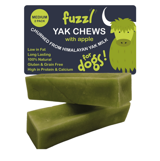 Fuzzl Yak Chews with Apple Medium 2 Pack - Himalayan Yak Chews - Fuzzl Pet
