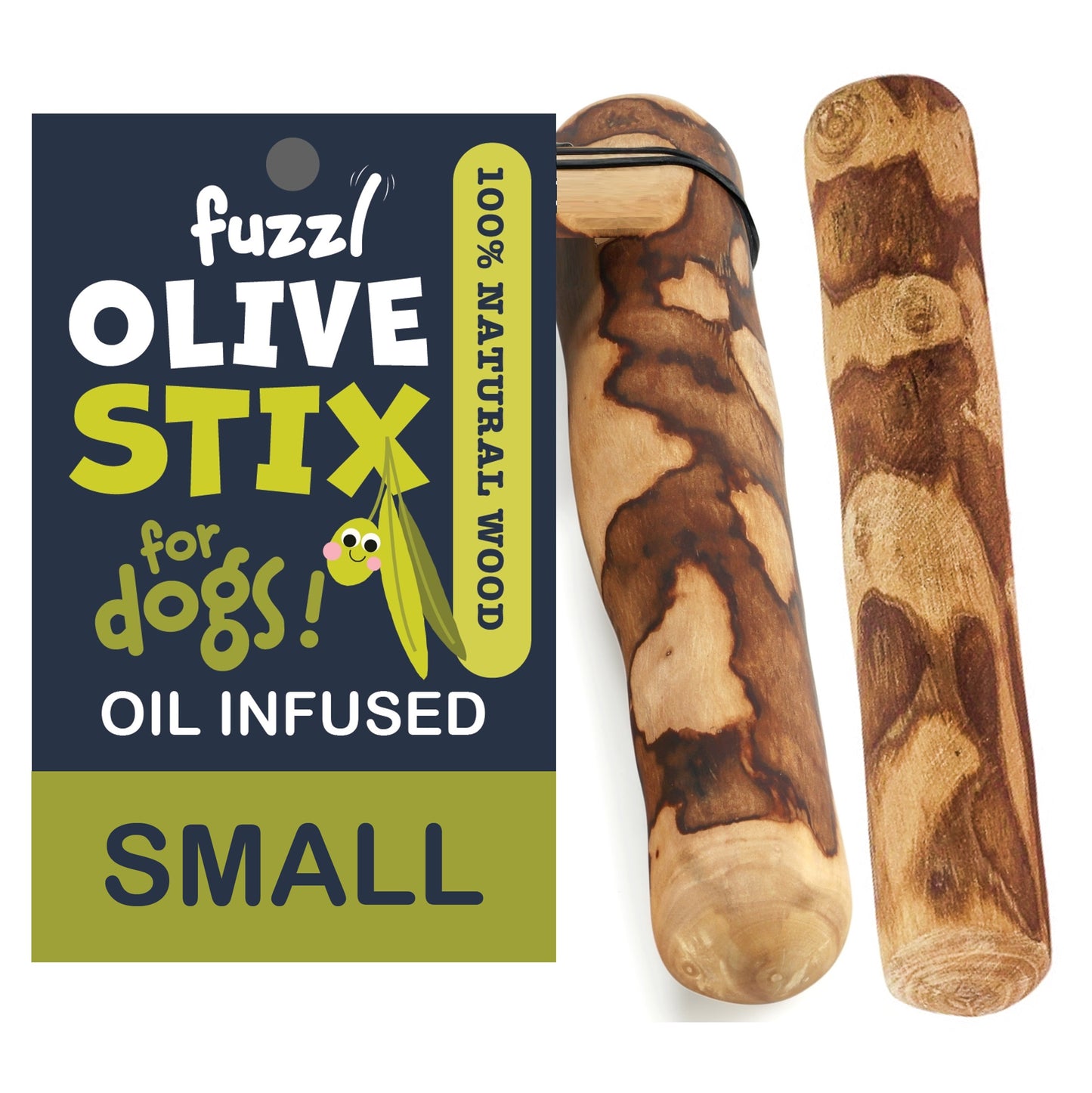 Fuzzl Olive Stix Small 2 Pack Dog Chew Toy for Small Dogs – Durable - Fuzzl Pet