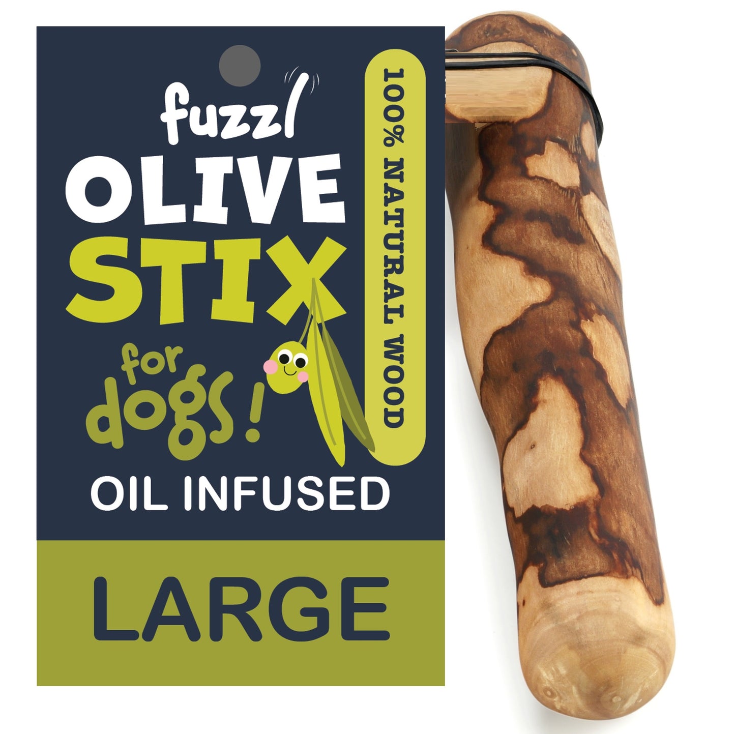 Fuzzl Olive Stix Large 1 Pack Dog Chew Toy for Small Dogs – Durable - Fuzzl Pet
