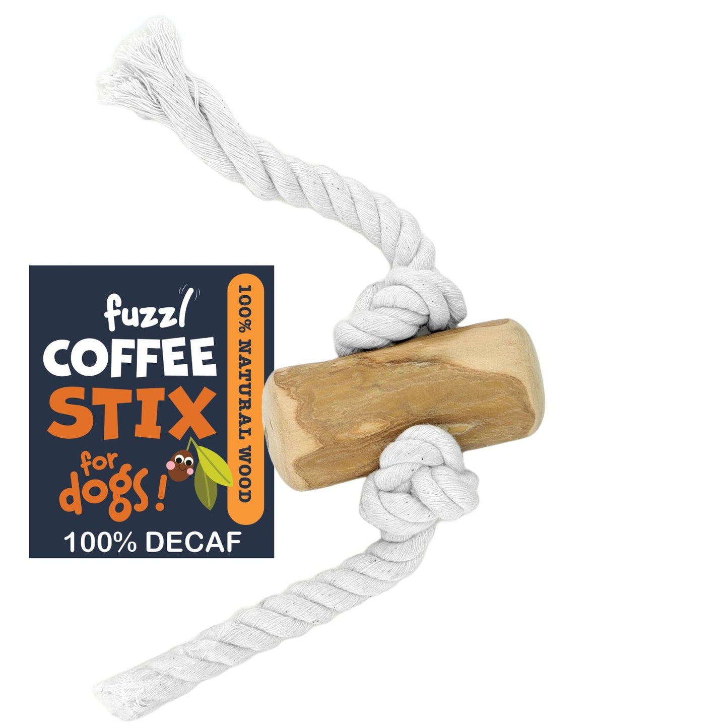 Fuzzl Coffee Stix & Rope Chew Dog Toy – Durable Dog Toy