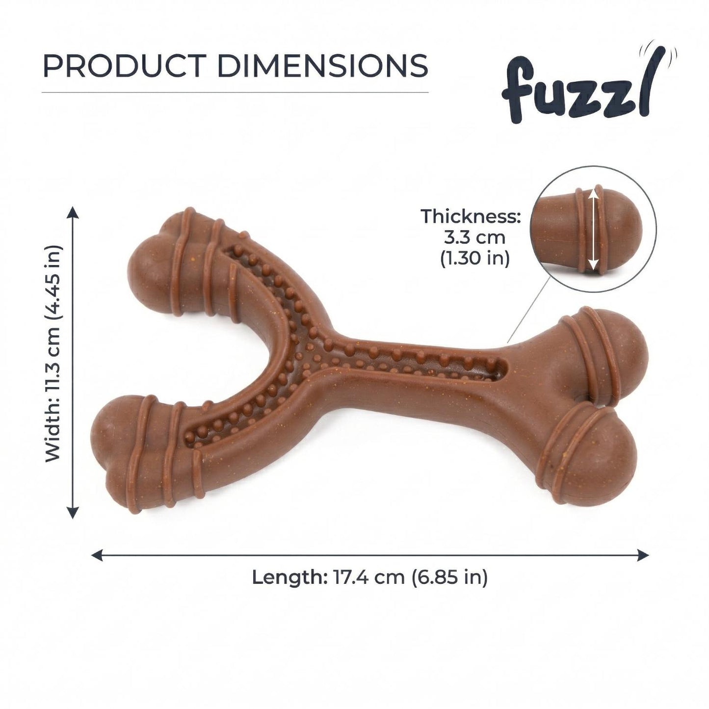 Fuzzl Fill-N-Chew | Bacon Scented Treat-Dispensing Wishbone