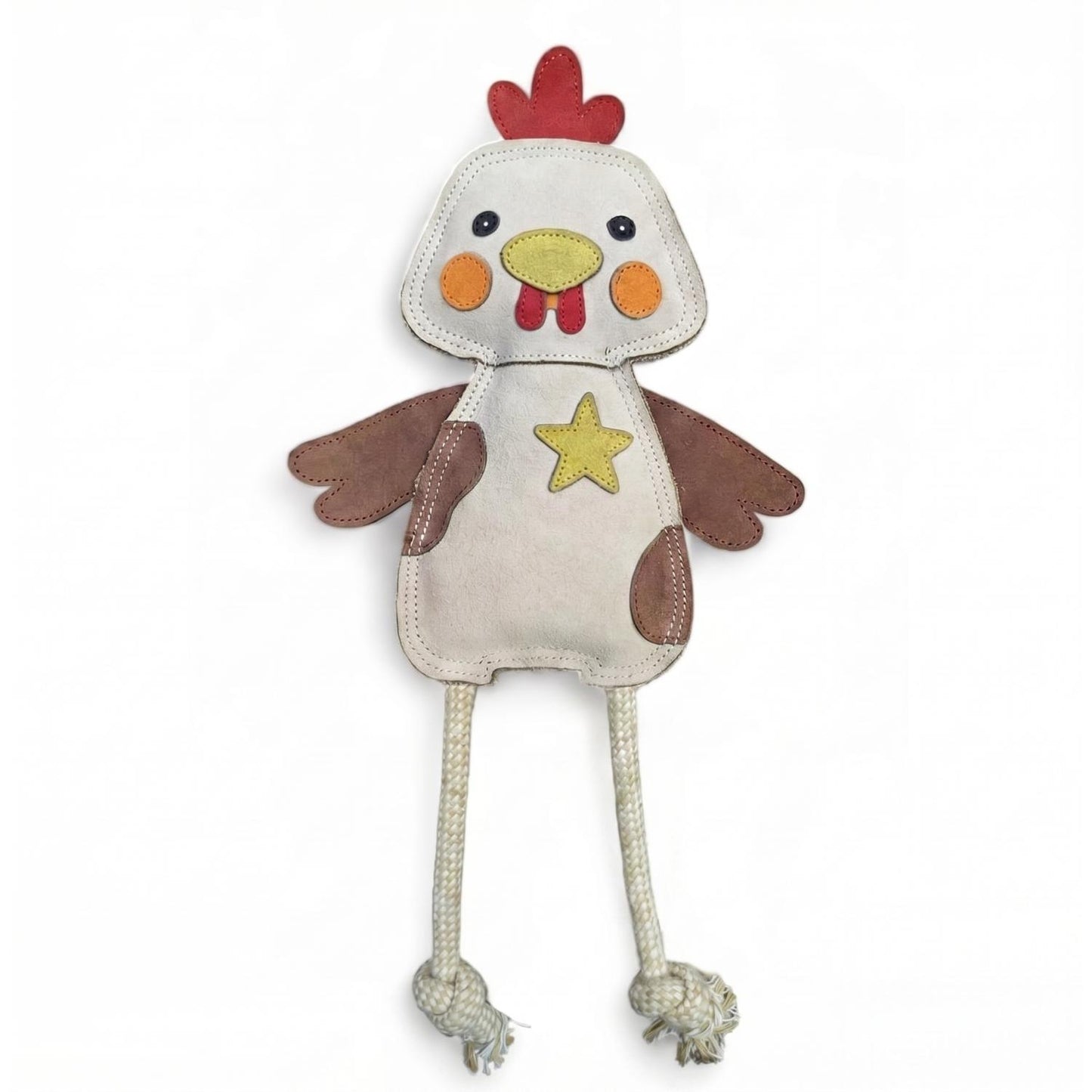 Fuzzl Eco Leather Chicken | Natural Tough Chew Dog Toy