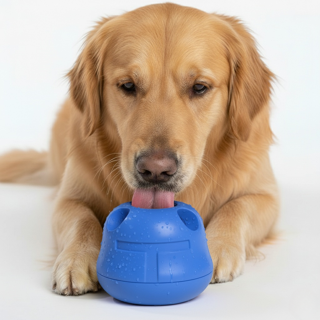 Fuzzl Rock & Roll Chilla Treat Toy Large | Rubber Blue Dog Toy