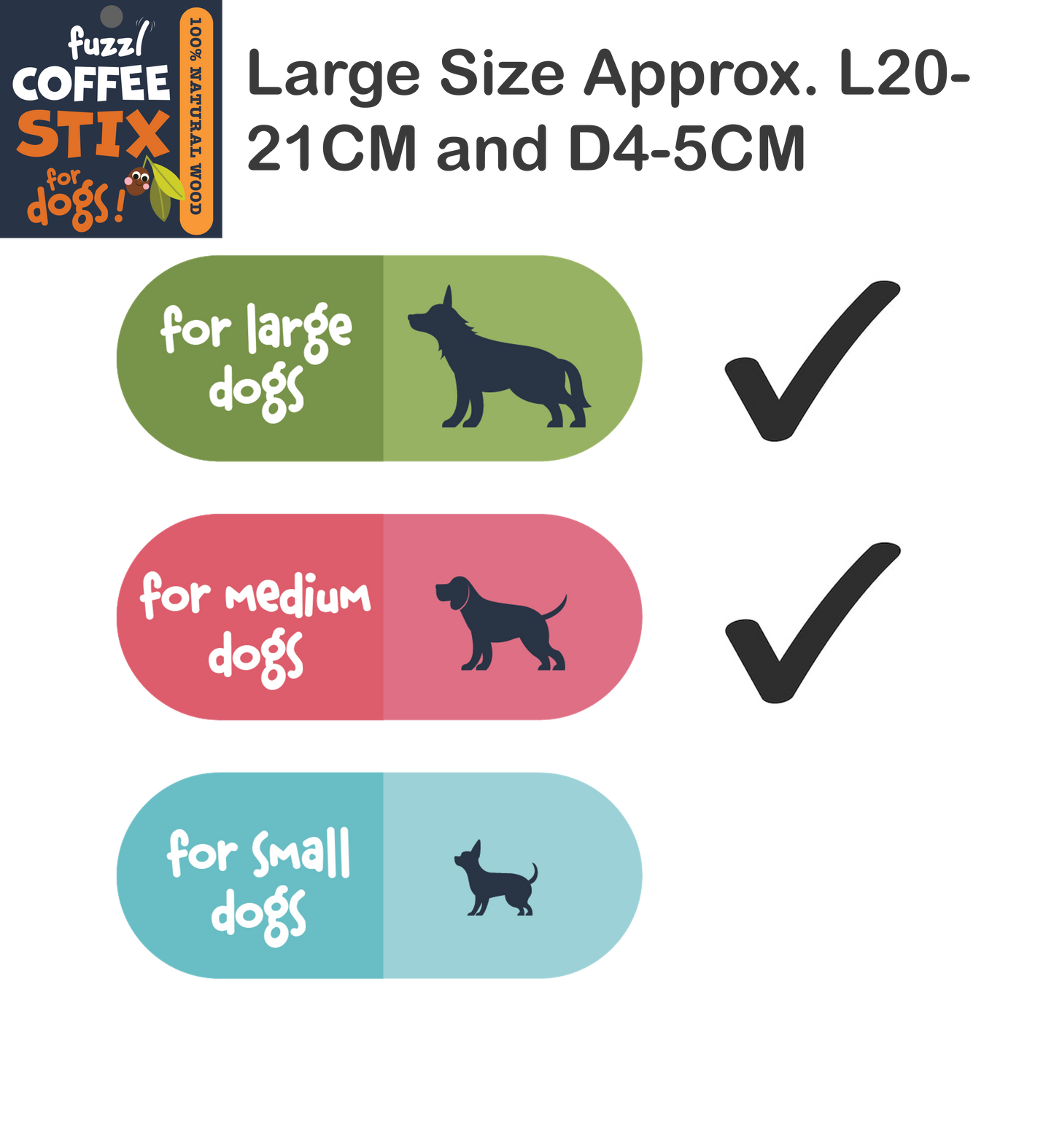 Fuzzl Coffee Stix Large 1-Pack | Chew Toy for Small Dogs