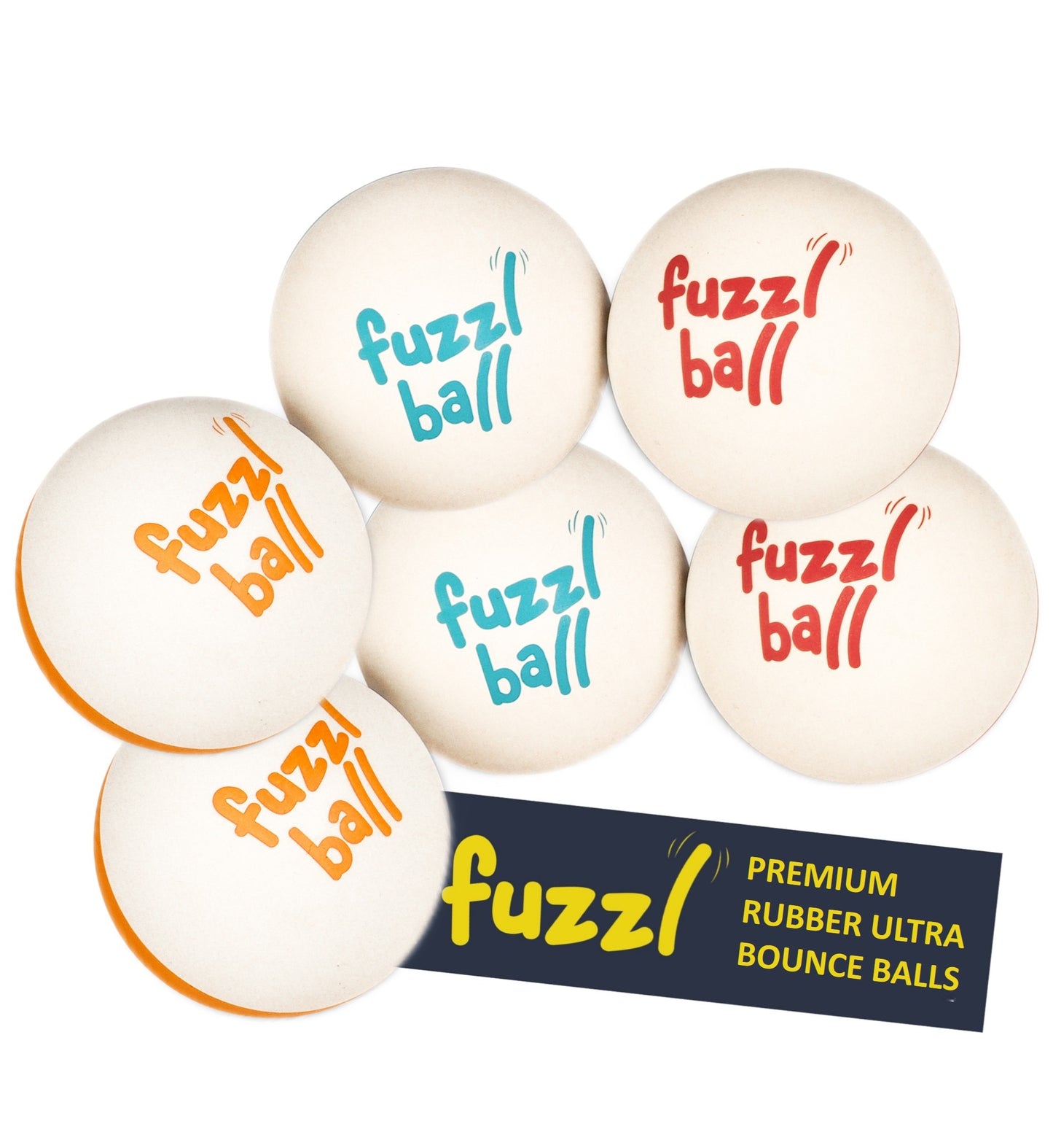 Fuzzl Super Bounce Balls for Dogs - 6 Pack – Durable Dog Toy (6 Pack) - Fuzzl Pet