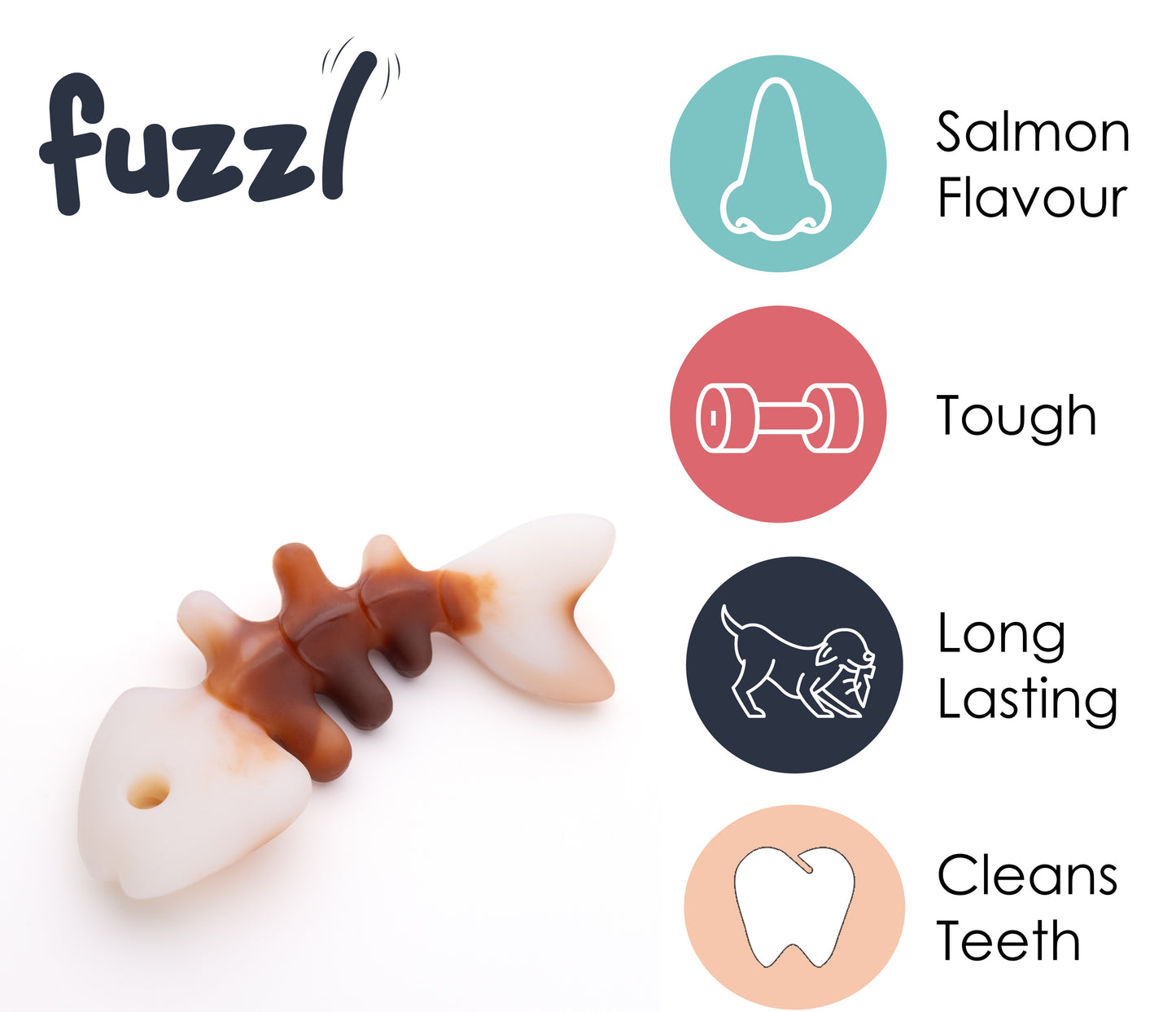 Fuzzl Seriously - Tough Fish Nylon Chew Toy - Scented Nylon Dog Toy - Fuzzl Pet