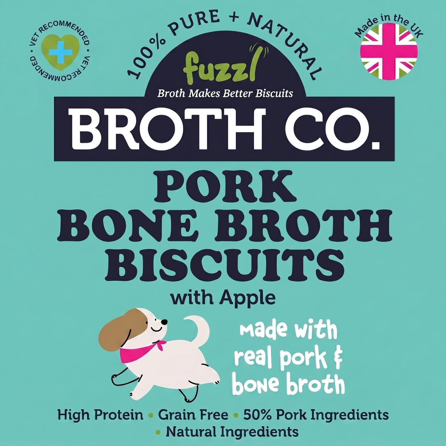 Fuzzl Broth Co. | Pork Bone Broth & Apple Dog Treats (1kg Bulk Tub)