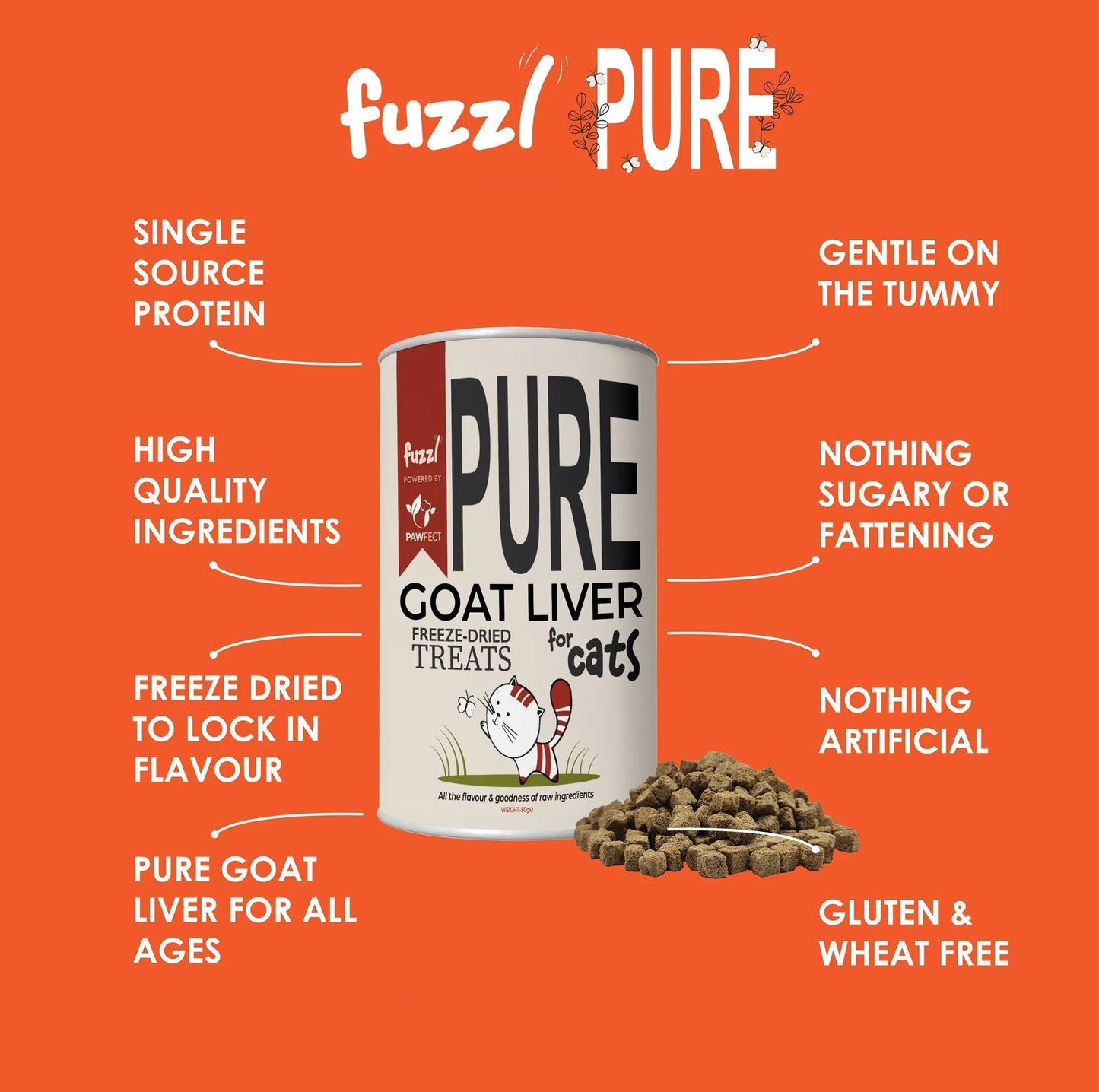 Fuzzl Pure Freeze Dried 100% Goat Liver Cat Treats and Cat Food - Fuzzl Pet