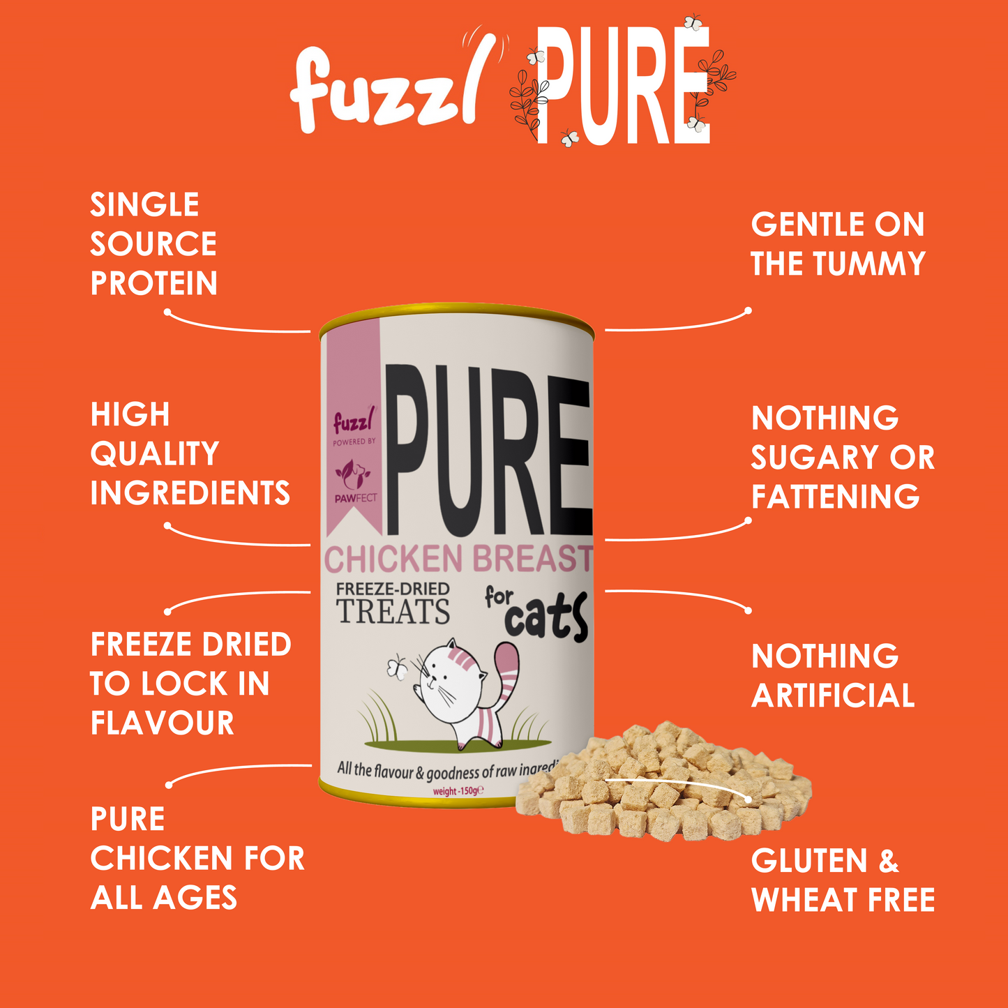 Fuzzl Pure Freeze Dried 100% Chicken Cat Treats and Cat Food Topper - Fuzzl Pet