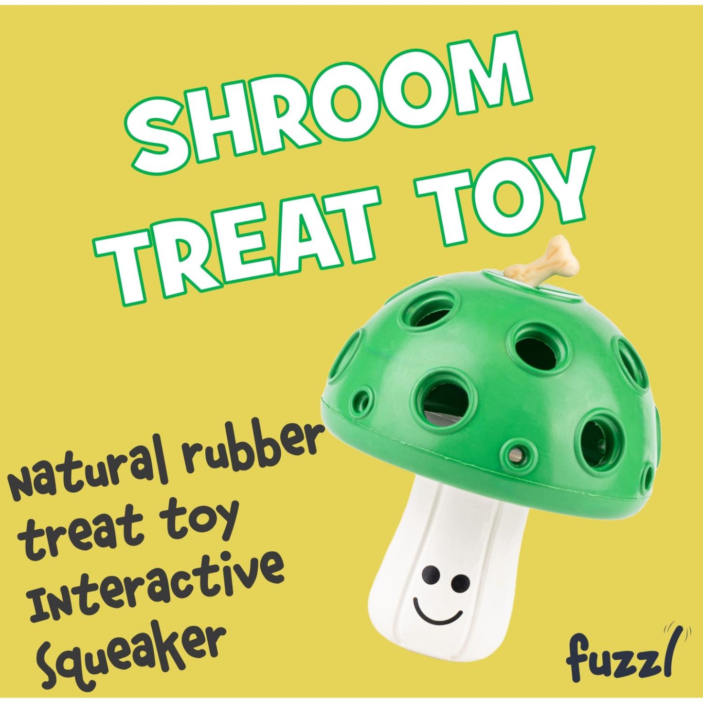Fuzzl Eco Rubber Magic Shroom Treat Toy - Green