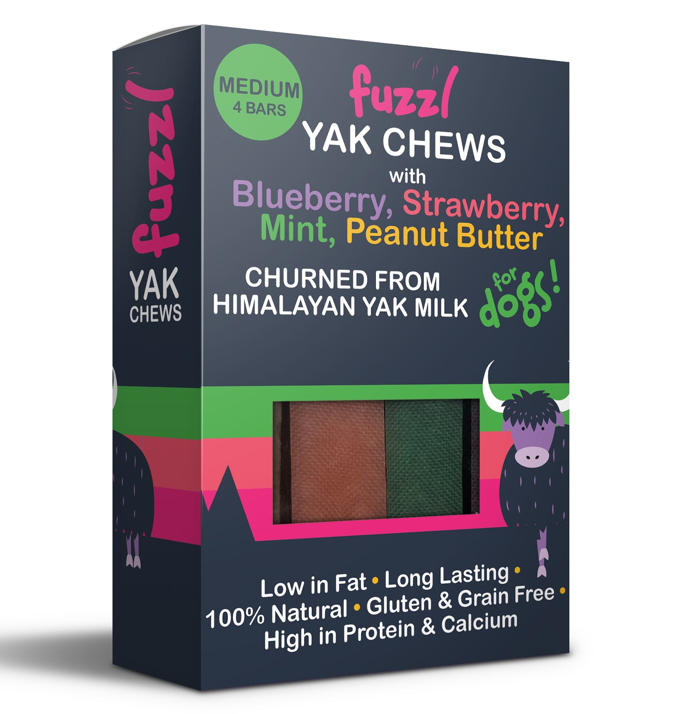 Fuzzl Yak Cheese Himalayan Dog Chews in Box - 4 Flavours