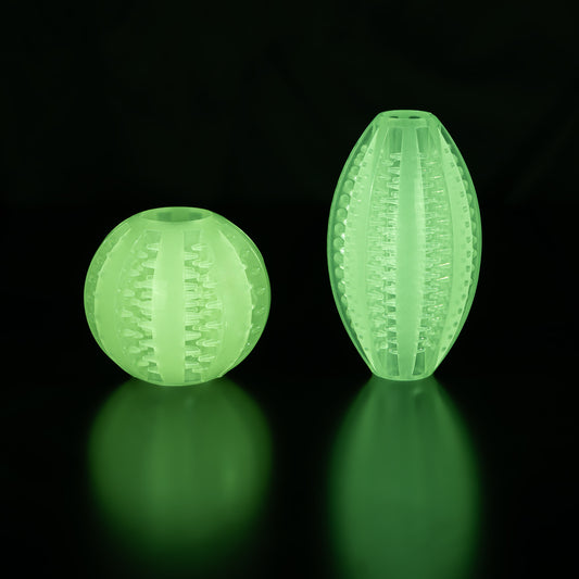 Fuzzl Super Glow Dog Ball and Rugby Treat and Dental Toy - Dog and - Fuzzl Pet