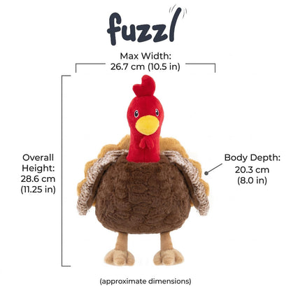 Fuzzl Sir Gobbles Turkey | Super Soft Plush Squeaky Dog Toy