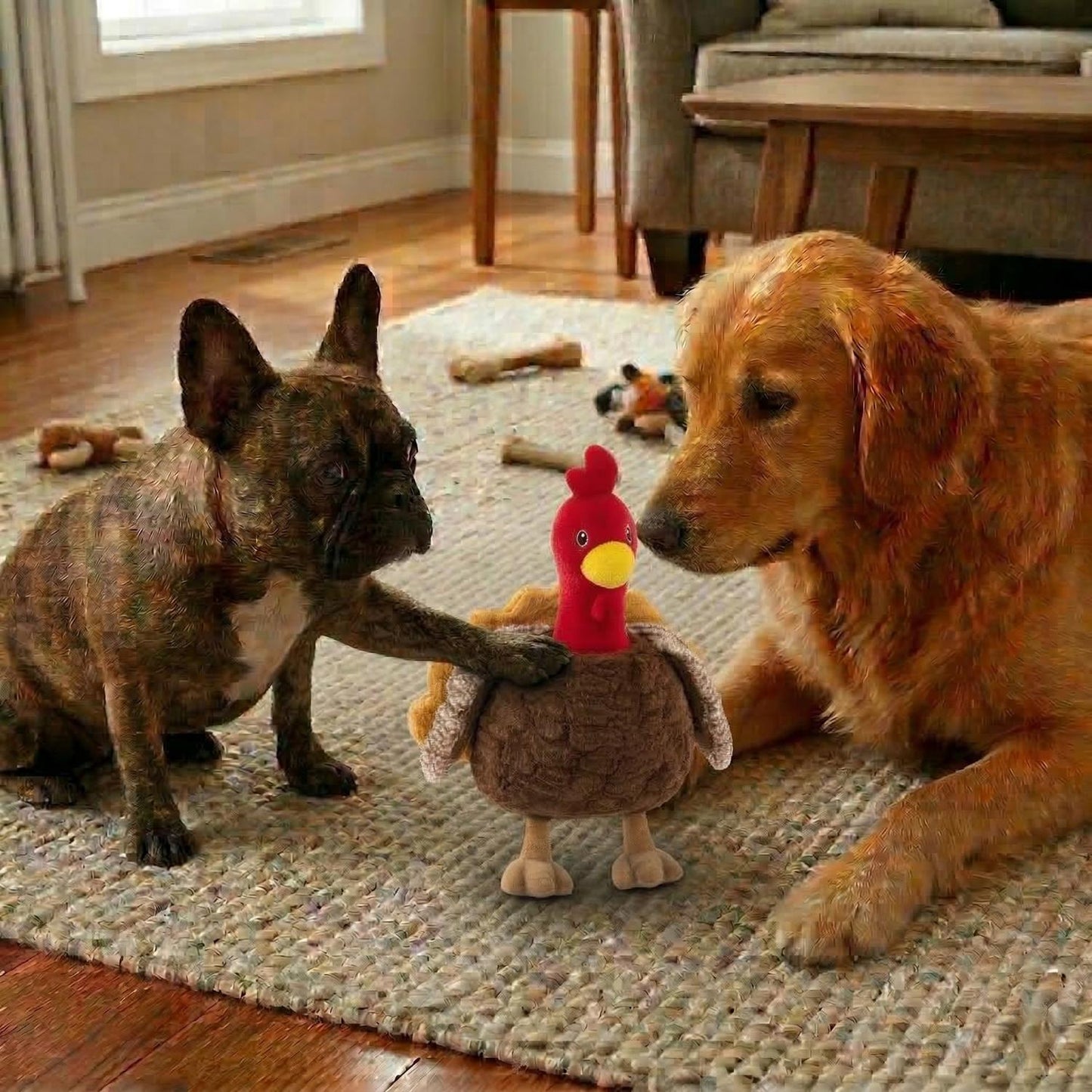 Fuzzl Sir Gobbles Turkey | Super Soft Plush Squeaky Dog Toy