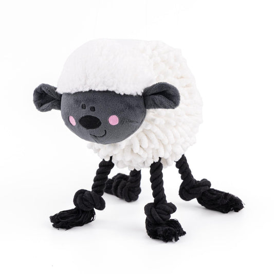 Fuzzl Farmyard Friends Woolly Sheep | Large Noodle Plush Rope Toy - Fuzzl Pet