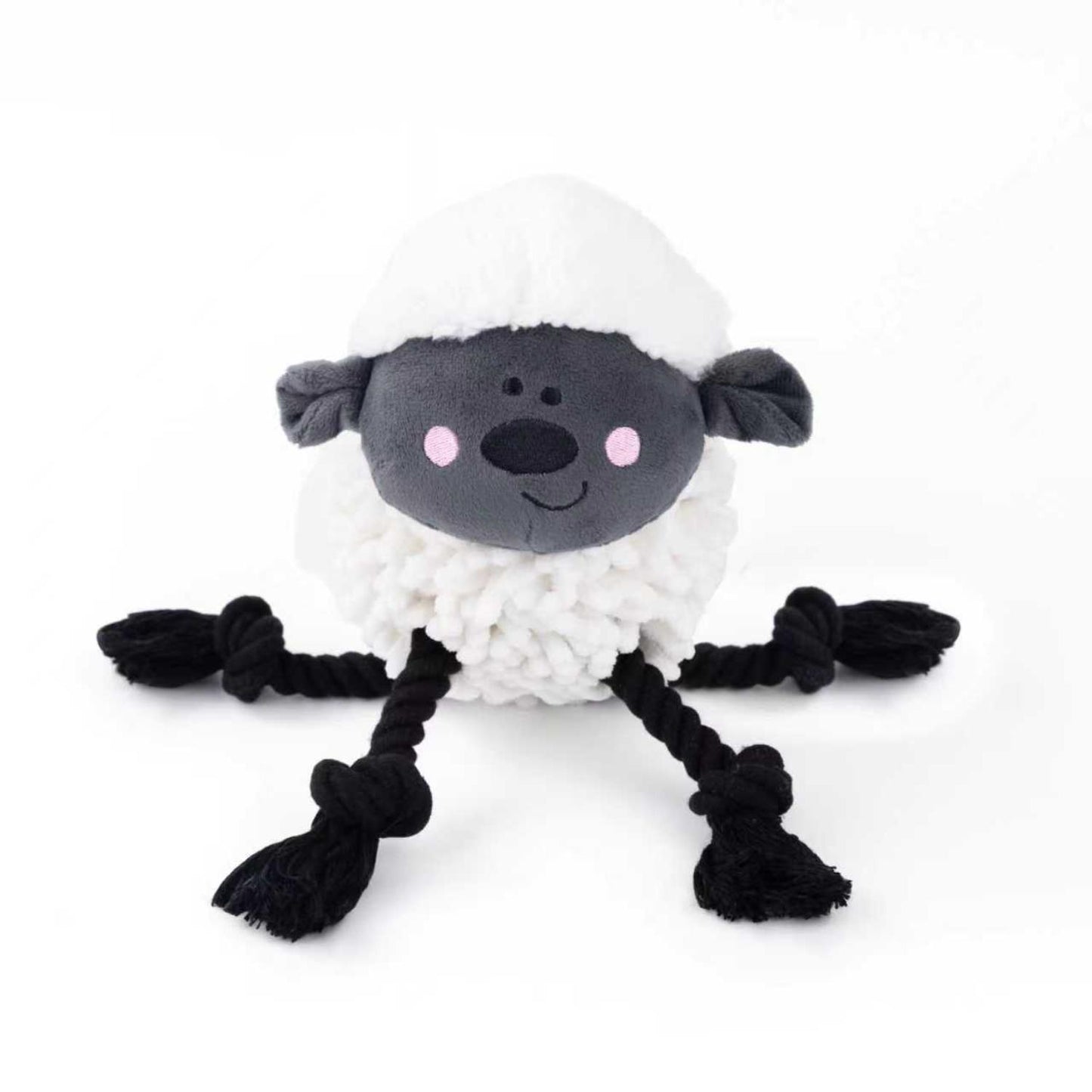 Fuzzl Farmyard Friends Woolly Sheep | Large Noodle Plush Rope Toy
