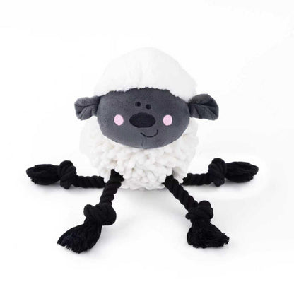 Fuzzl Farmyard Friends Woolly Sheep | Large Noodle Plush Rope Toy