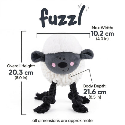 Fuzzl Farmyard Friends Woolly Sheep | Large Noodle Plush Rope Toy