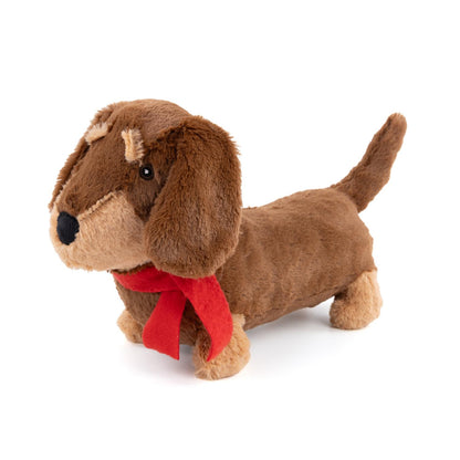 Fuzzl Sizzles Dachshund Plush Toy | Toffee Brown Squeaky Dog Toy