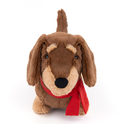 Fuzzl Sizzles Dachshund Plush Toy | Toffee Brown Squeaky Dog Toy