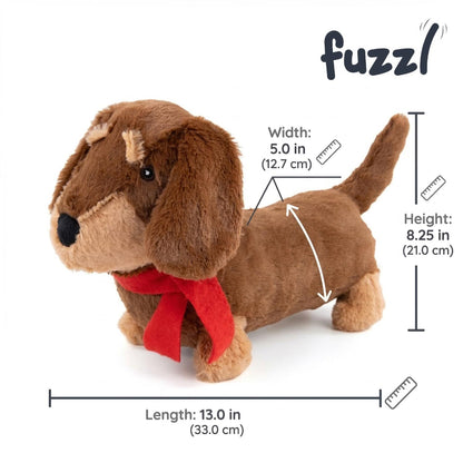 Fuzzl Sizzles Dachshund Plush Toy | Toffee Brown Squeaky Dog Toy
