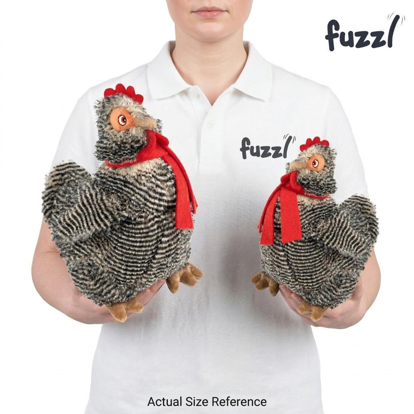 Fuzzl Big Cheeky Chuck Chicken | Super Soft Plush Squeaky Dog Toy