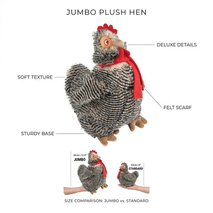 Fuzzl Big Cheeky Chuck Chicken | Super Soft Plush Squeaky Dog Toy