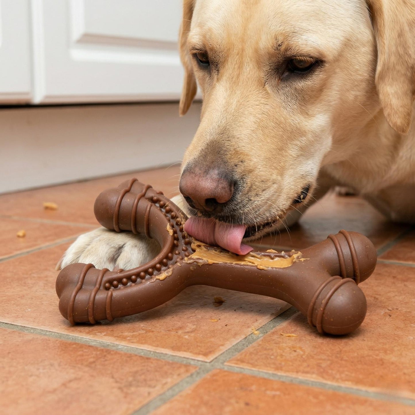 Fuzzl Fill-N-Chew | Bacon Scented Treat-Dispensing Wishbone
