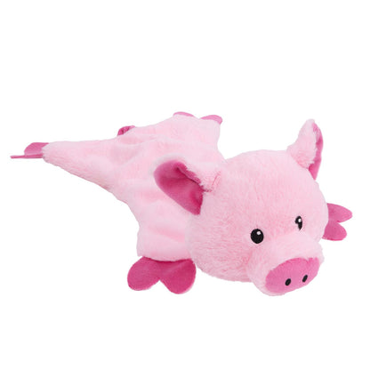 Fuzzl Pickles Pig | Minimal Stuffing Crinkle & Squeak Dog Toy