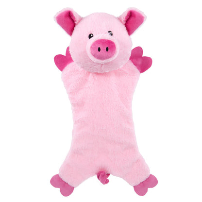 Fuzzl Pickles Pig | Minimal Stuffing Crinkle & Squeak Dog Toy