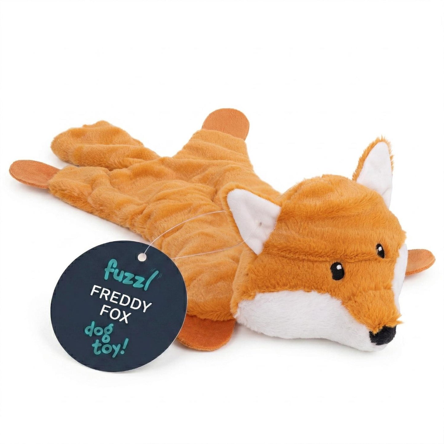 Fuzzl Freddy Fox | Low Stuffing Crinkle & Squeak Dog Toy