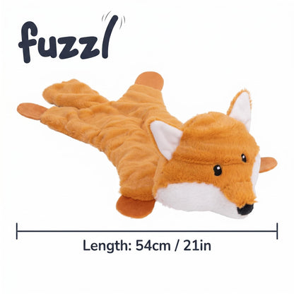 Fuzzl Freddy Fox | Low Stuffing Crinkle & Squeak Dog Toy