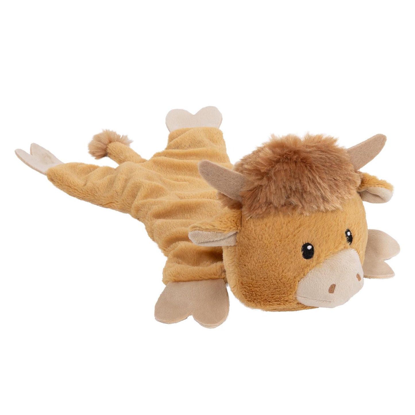 Fuzzl Harry Highland Cow | Minimal Stuffing Crinkle Squeak Toy