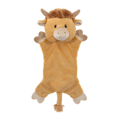 Fuzzl Harry Highland Cow | Minimal Stuffing Crinkle Squeak Toy