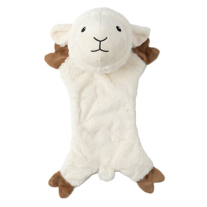 Fuzzl Lola Lamb | Minimal Stuffing Crinkle & Squeak Dog Toy