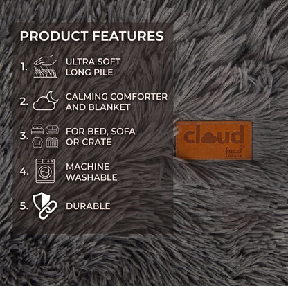 Fuzzl Cloud Comforter Blanket - 90 x 145cm Oversized - Charcoal