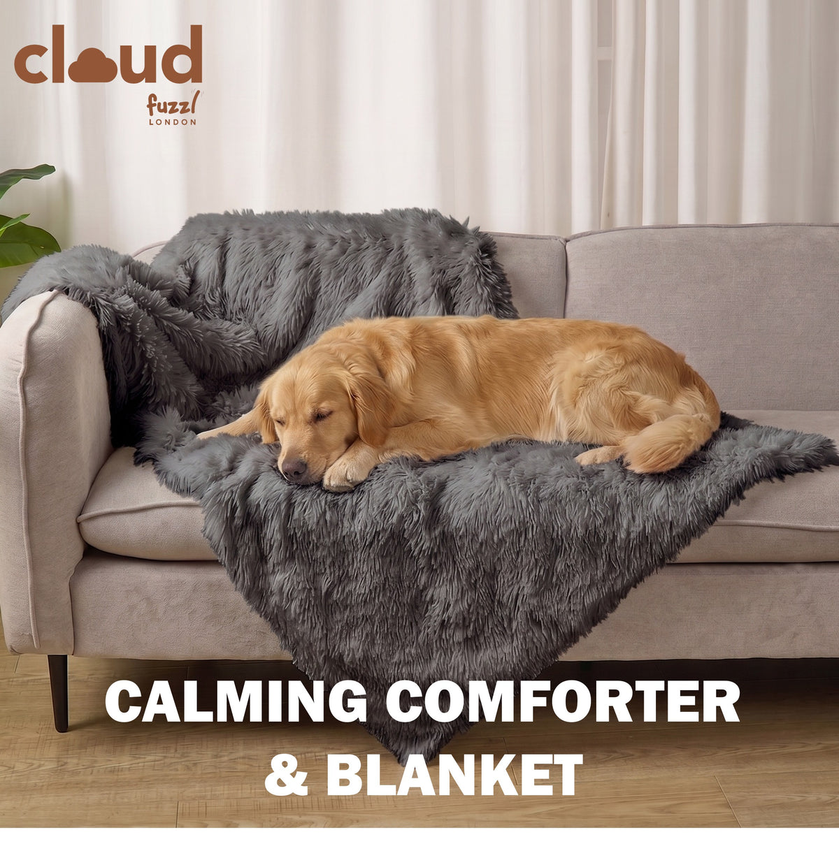 Fuzzl Cloud Comforter Blanket - 90 x 145cm Oversized - Charcoal