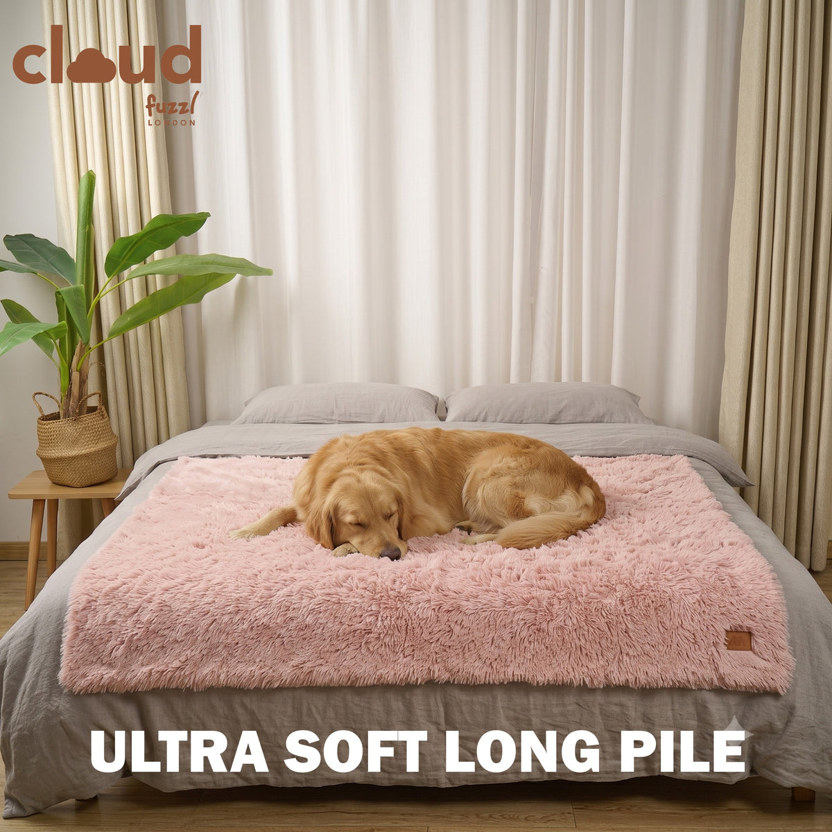 Fuzzl Cloud Comforter Blanket - 90 x 145cm Oversized - Blush Pink