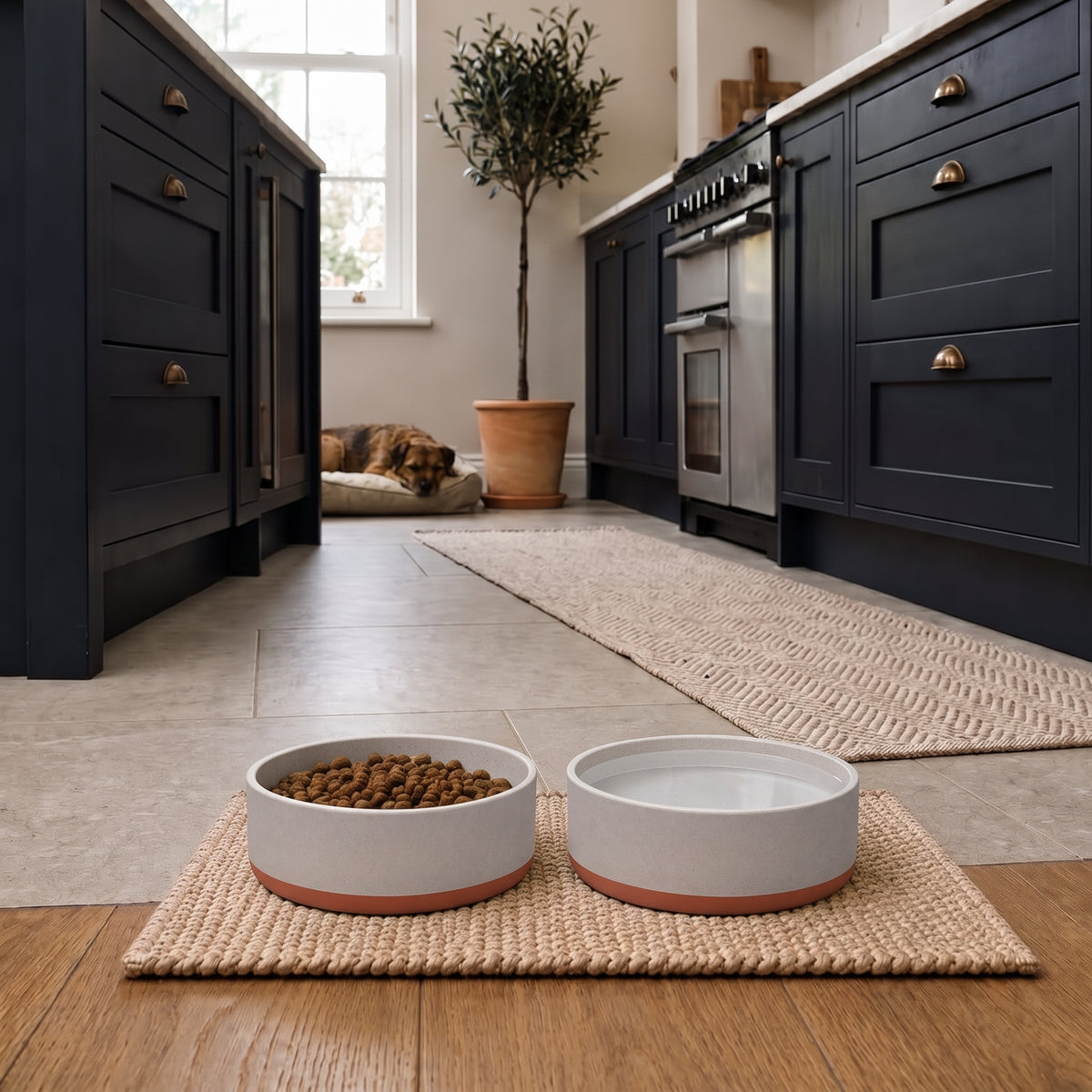 Fuzzl Titan Bamboo Dog Bowl | Ultra-Grip Non-Slip | Terracotta 22cm