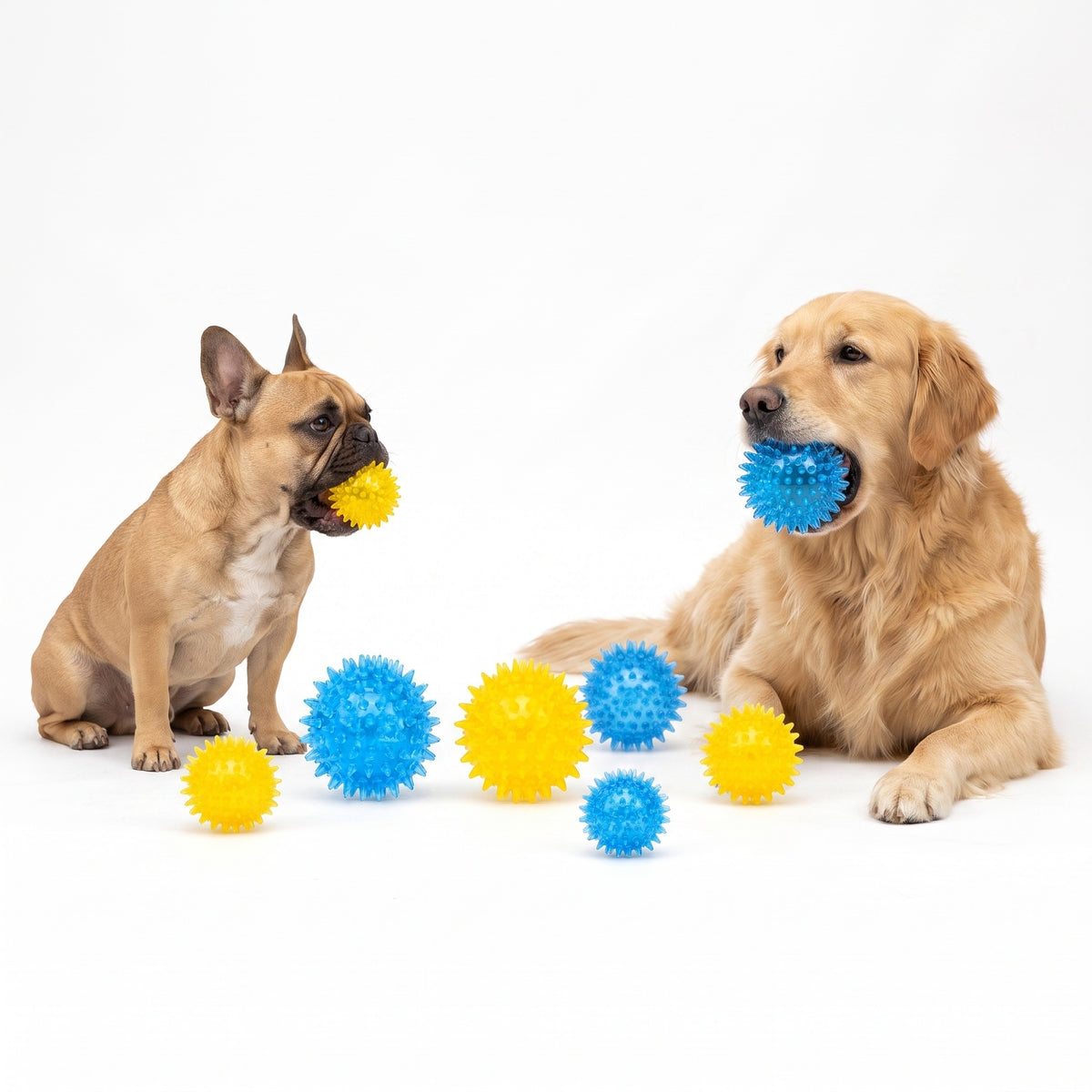 Fuzzl SpikeOrb Jumbo Squeaky Ball | 4 Pack 12cm – Dog Toy