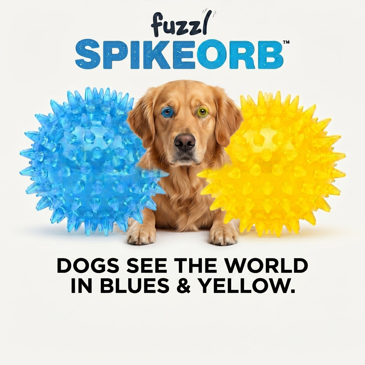 Fuzzl SpikeOrb Jumbo Squeaky Ball | 4 Pack 12cm – Dog Toy