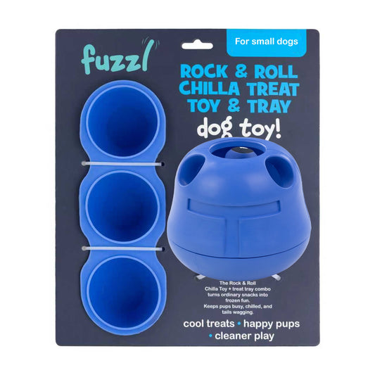 Fuzzl Rock & Roll Chilla Dog Toy & Moulds | Small/Medium | Blue - Fuzzl Pet