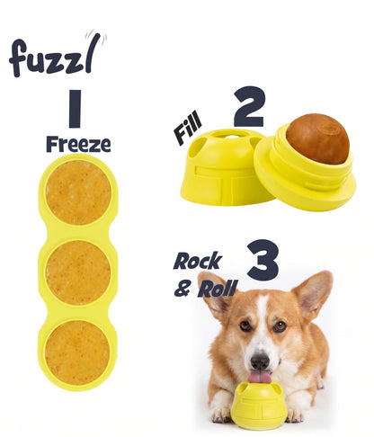Fuzzl Rock & Roll Chilla Dog Toy & Moulds | Small/Medium | Blue