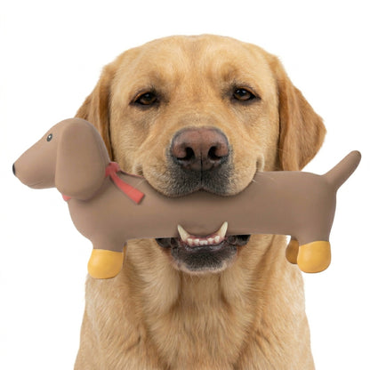 Sizzles Latex Dachshund Dog Toy Large | Squeaky Durable Chew Toy