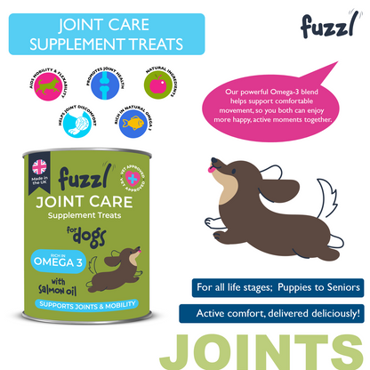 Fuzzl Joint Care Supplement Chews Max Strength - Hip and Joint Aid - Jumbo 180g