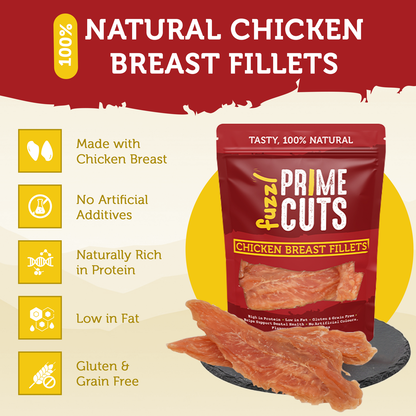 Fuzzl Prime Cuts Chicken Breast Dog Treats | 2x200g Value Pack - Fuzzl Pet