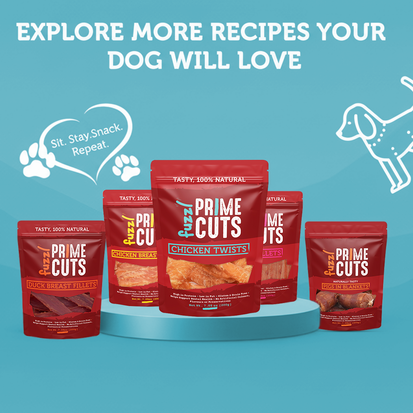 Fuzzl Prime Cuts Chicken Twists Dog Treats | 2x200g Value Pack - Fuzzl Pet