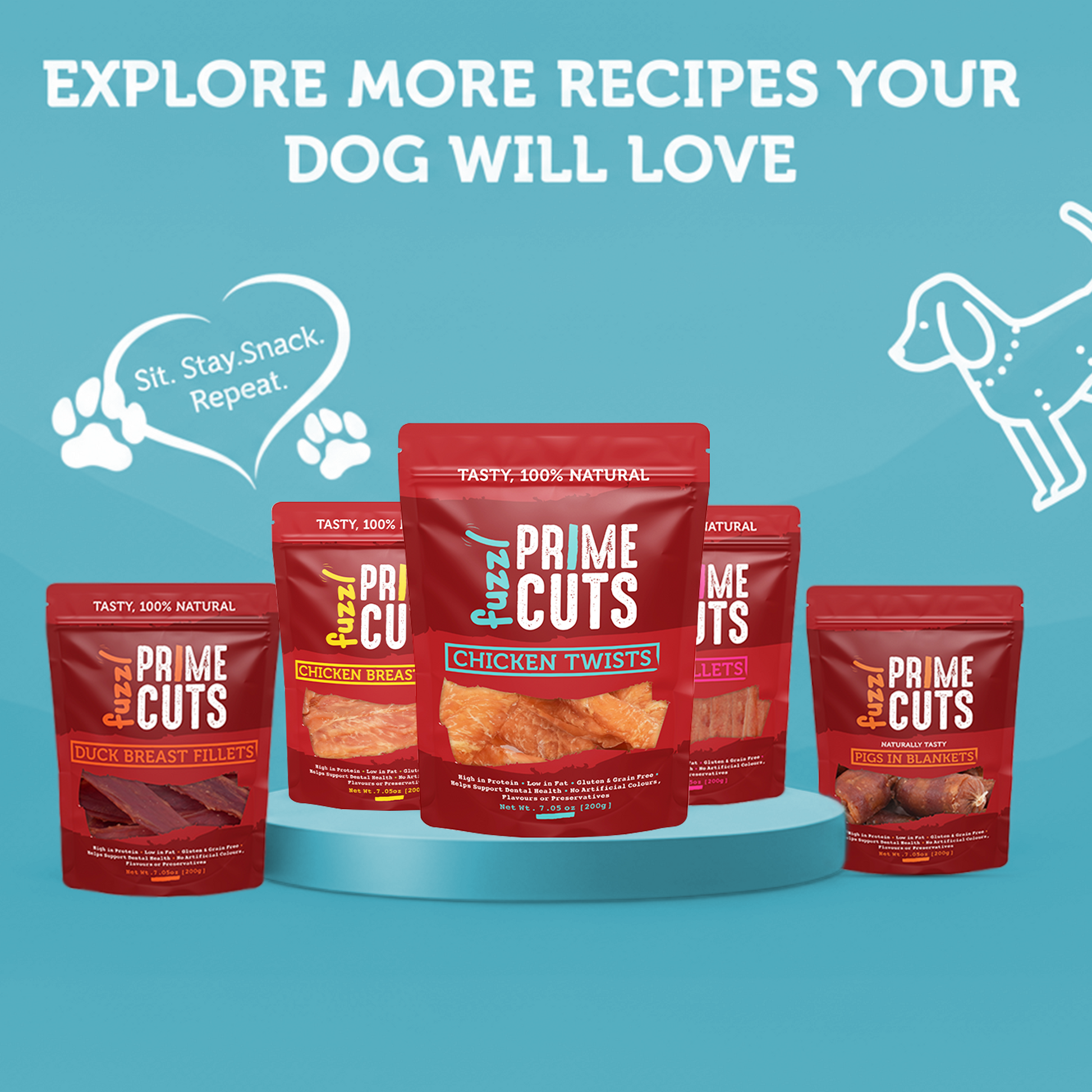 Fuzzl Prime Cuts Chicken Twists Dog Treats | 2x200g Value Pack - Fuzzl Pet
