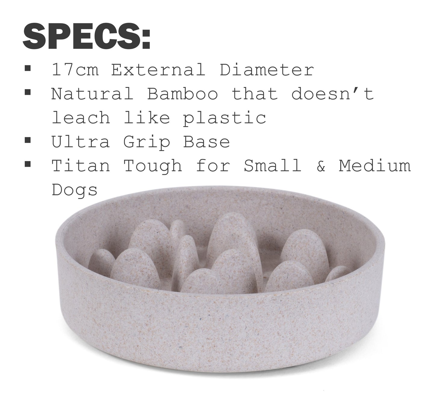 Fuzzl Bamboo Slow Feeder Bowl - Stone 17cm – Pet Accessory