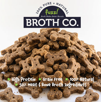 Fuzzl Broth Co. | Chicken Bone Broth & Peanut Butter Dog Treats (1kg, 2.5l Tub)